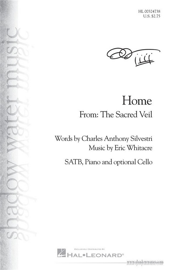 Home from 'The sacred Veil'  for mixed choir, piano and opt. cello  choral score
