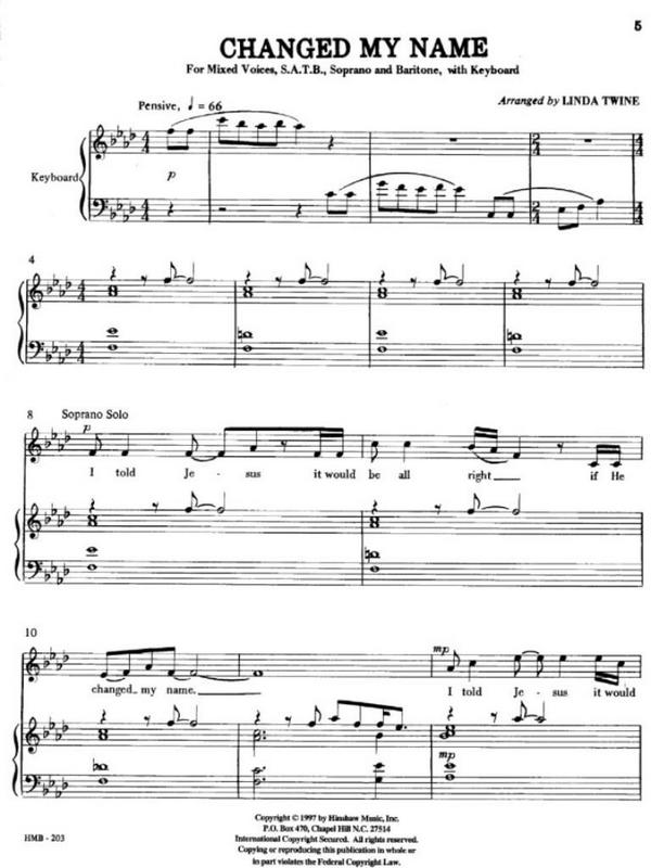 Changed My Name&nbsp;&nbsp;Chor&nbsp;&nbsp;Partitur + Stimmen