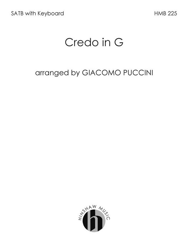 Giacomo Puccini, Credo In G&nbsp;&nbsp;SATB and Keyboard&nbsp;&nbsp;Chorpartitur