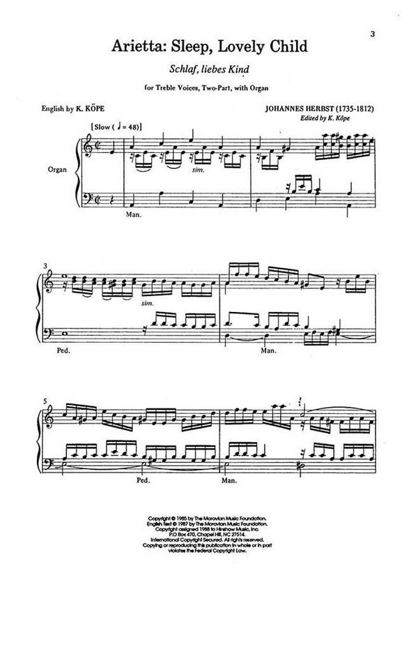 Johannes Herbst, Sleep Lovely Child&nbsp;&nbsp;Gemischter Chor&nbsp;&nbsp;Chorpartitur
