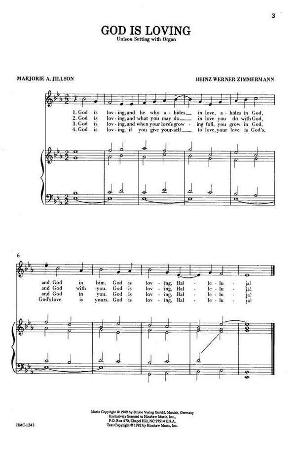 3 New Hymns  for unsion chorus and organ and for mixed chorus a cappella  score