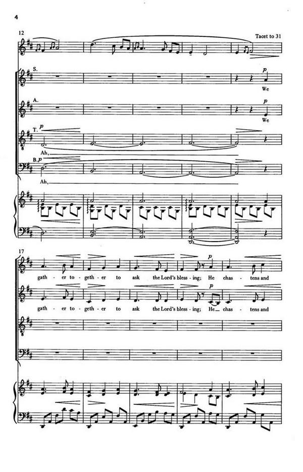 We Gather Together&nbsp;&nbsp;SATB and Keyboard&nbsp;&nbsp;Chorpartitur