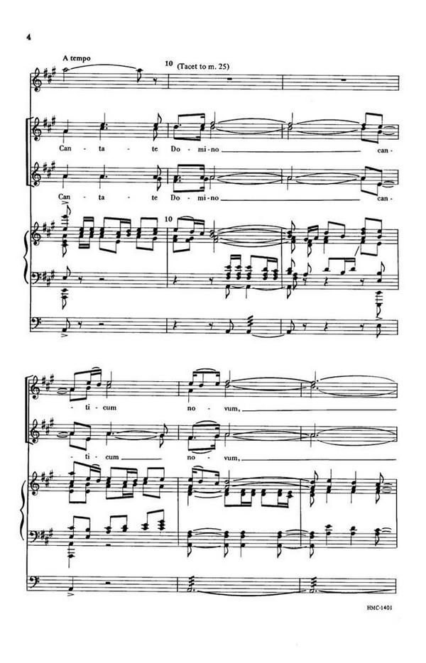 Imant Raninsh, Cantate Domino&nbsp;&nbsp;SSAA, Keyboard&nbsp;&nbsp;Chorpartitur