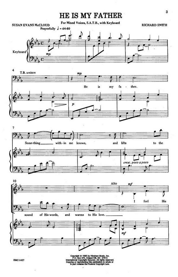 Richard Smith, He Is My Father&nbsp;&nbsp;SATB and Keyboard&nbsp;&nbsp;Chorpartitur