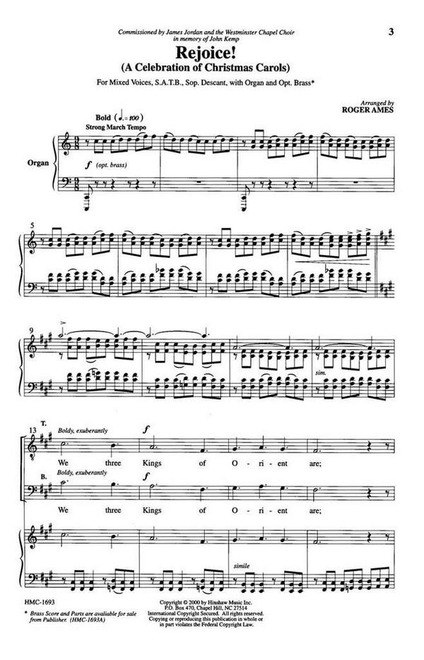 Rejoice! A Celebration Of Christmas Carols&nbsp;&nbsp;SATB and Organ&nbsp;&nbsp;Chorpartitur