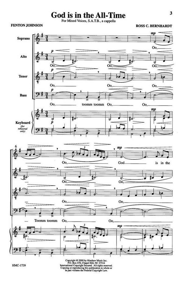 Ross C. Bernhardt, God Is In The All-Time&nbsp;&nbsp;SATB a Cappella&nbsp;&nbsp;Chorpartitur