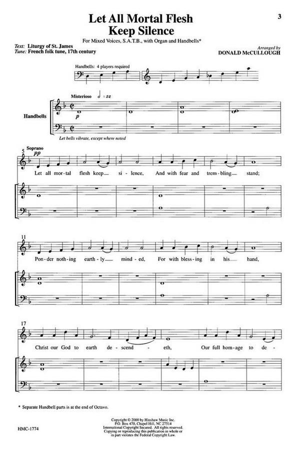 Donald McCullough, Let All Mortal Flesh Keep Silence&nbsp;&nbsp;SATB and Organ&nbsp;&nbsp;Chorpartitur