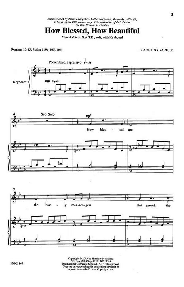 Carl Nygard, How Blessed, How Beautiful&nbsp;&nbsp;SATB and Keyboard&nbsp;&nbsp;Chorpartitur