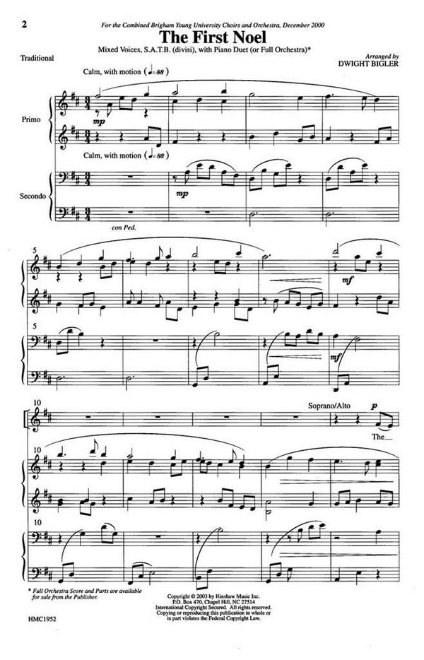 The First Noel&nbsp;&nbsp;SSAATTB, Keyboard&nbsp;&nbsp;Chorpartitur