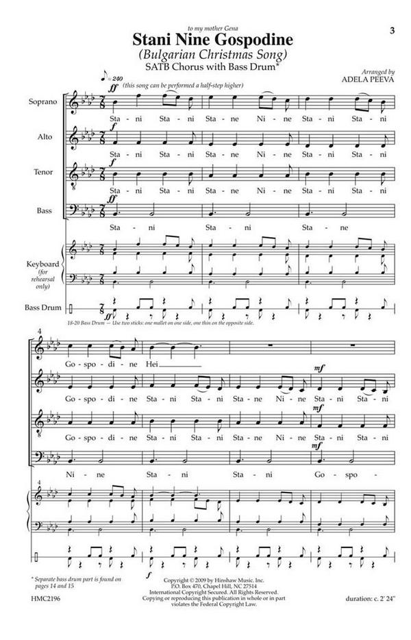 Stani Nine Gospodine&nbsp;&nbsp;SATB&nbsp;&nbsp;Chorpartitur