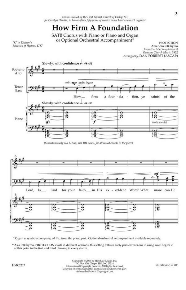 How Firm A Foundation&nbsp;&nbsp;SATB, Piano&nbsp;&nbsp;Chorpartitur