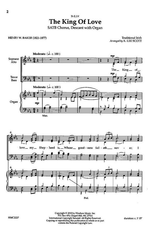The King Of Love&nbsp;&nbsp;SATB and Keyboard&nbsp;&nbsp;Chorpartitur