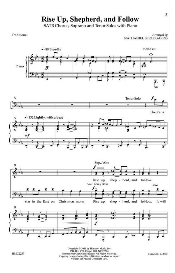 Rise Up, Shepherd, And Follow&nbsp;&nbsp;SATB, Tenor Solo, Piano&nbsp;&nbsp;Chorpartitur