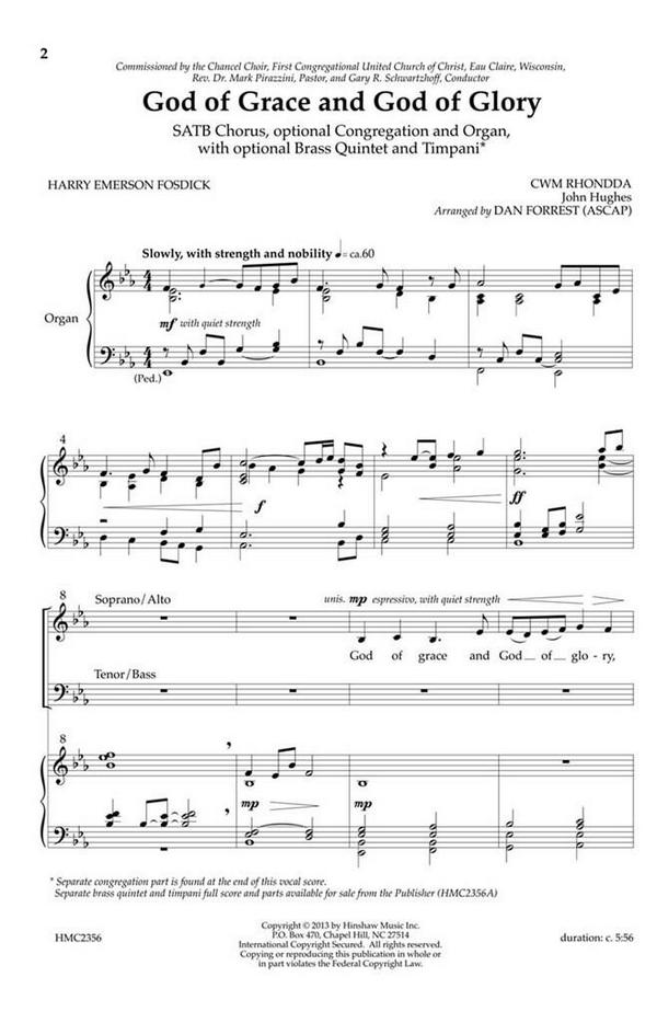 John Hughes, God Of Grace And God Of Glory&nbsp;&nbsp;SATB and Organ&nbsp;&nbsp;Chorpartitur