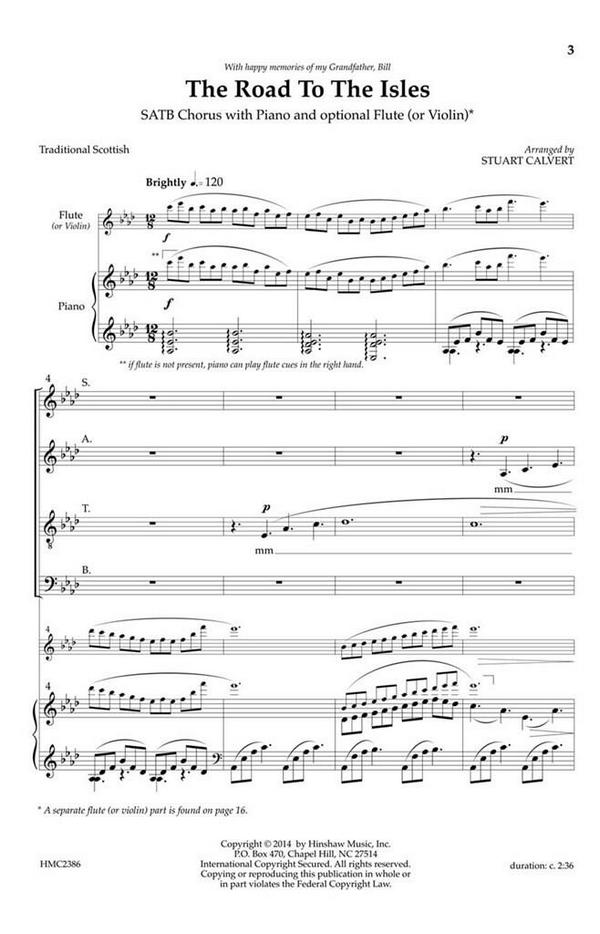 The Road To The Isles&nbsp;&nbsp;SATB, Piano&nbsp;&nbsp;Chorpartitur