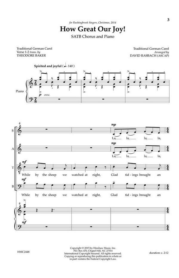 How Great Our Joy&nbsp;&nbsp;SATB, Piano&nbsp;&nbsp;Chorpartitur