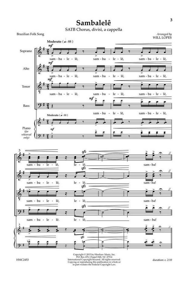 Sambalele&nbsp;&nbsp;SATB a Cappella&nbsp;&nbsp;Chorpartitur