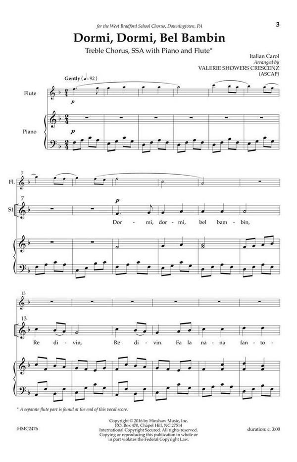 Dormi, Dormi, Bel Bambin&nbsp;&nbsp;SSA&nbsp;&nbsp;Chorpartitur