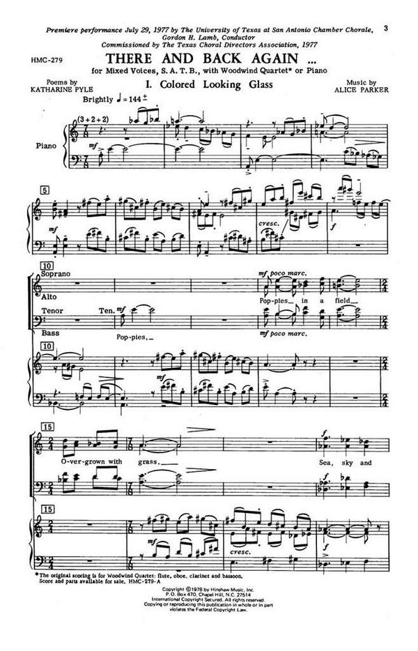 Alice Parker, There And Back Again  SATB, Piano  Chorpartitur