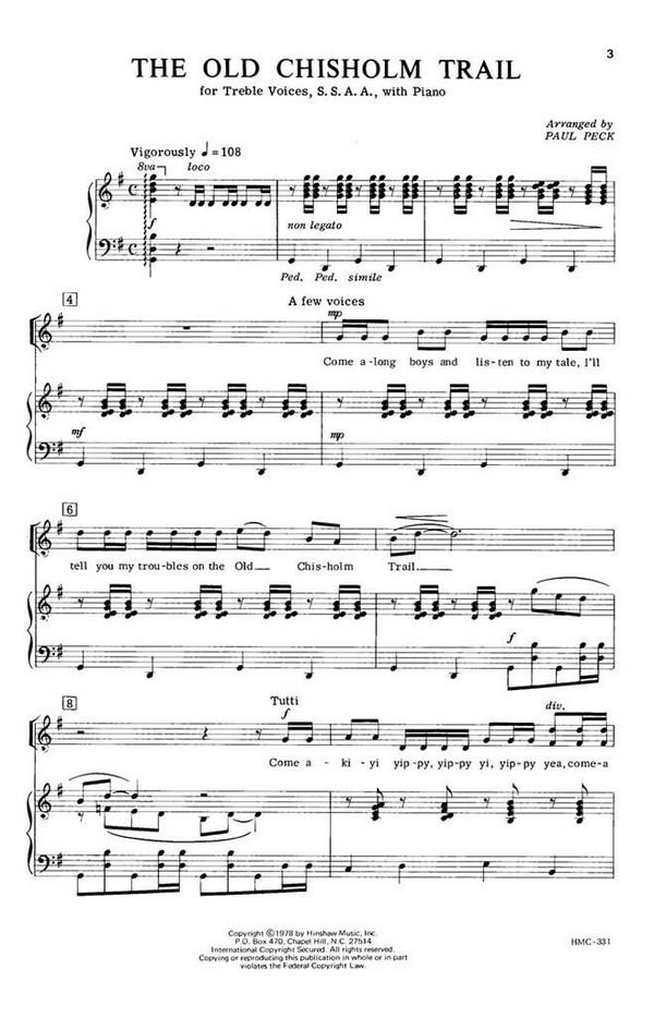 Western Songs&nbsp;&nbsp;SSAA, Piano&nbsp;&nbsp;Chorpartitur