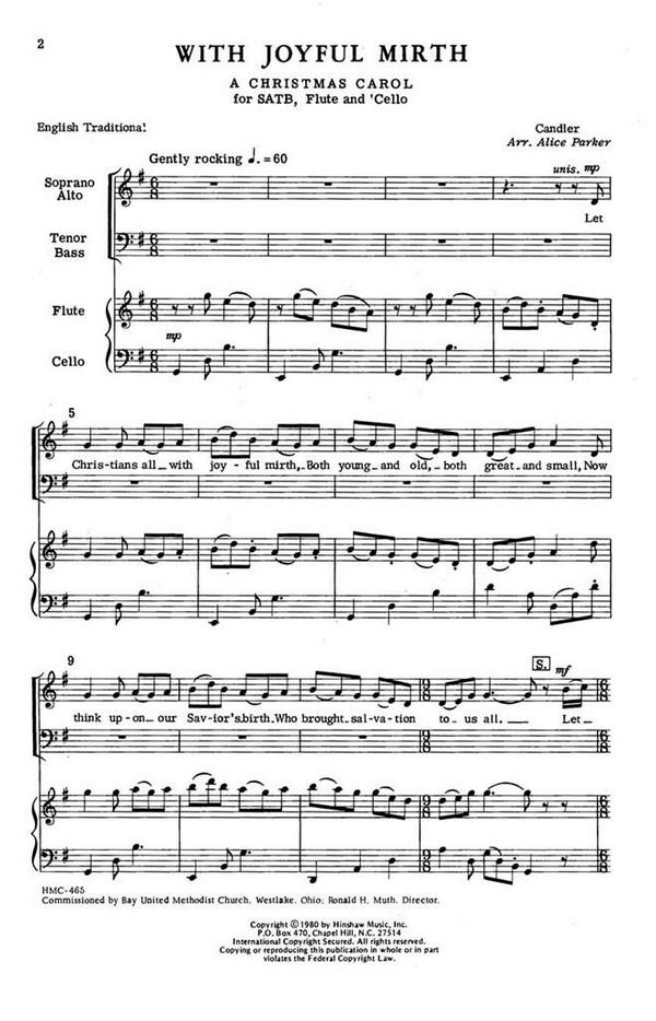 With Joyful Mirth&nbsp;&nbsp;SATB&nbsp;&nbsp;Chorpartitur