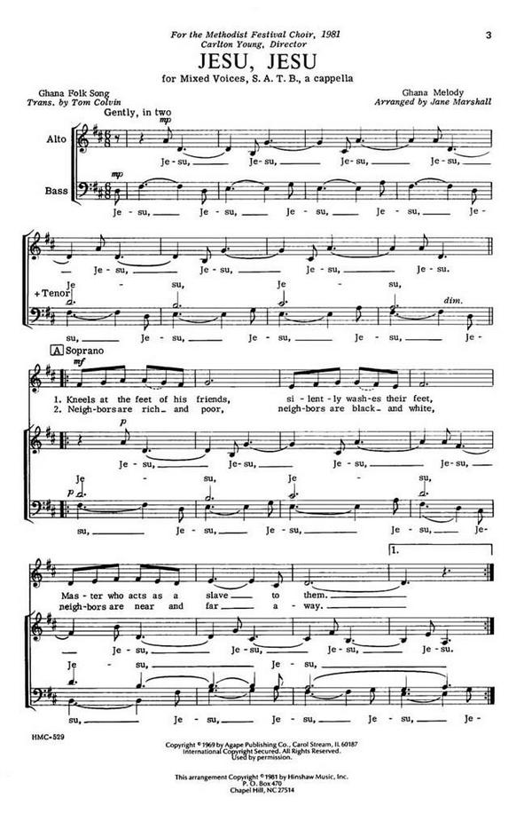 Jesu, Jesu&nbsp;&nbsp;SATB a Cappella&nbsp;&nbsp;Chorpartitur