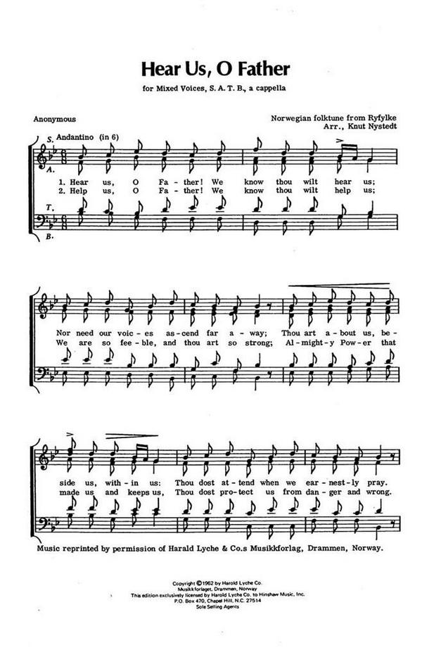 Hear Us, O Father&nbsp;&nbsp;SATB a Cappella&nbsp;&nbsp;Chorpartitur
