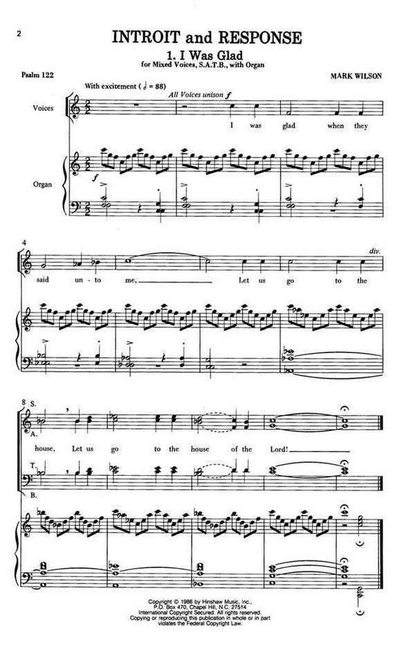Mark Wilson, Introit And Response&nbsp;&nbsp;SATB&nbsp;&nbsp;Chorpartitur