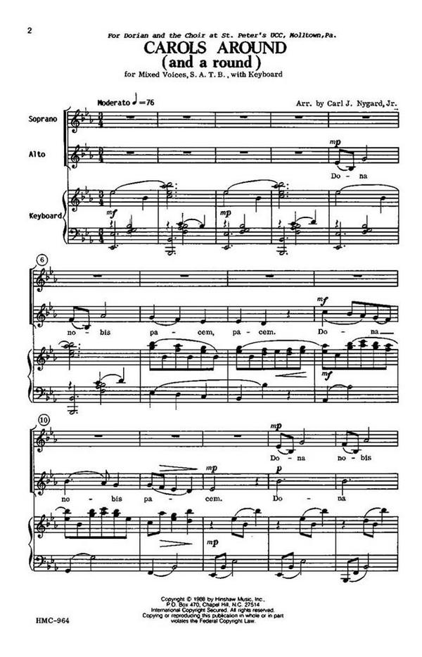 Carols Around (And A Round)&nbsp;&nbsp;SATB and Keyboard&nbsp;&nbsp;Chorpartitur