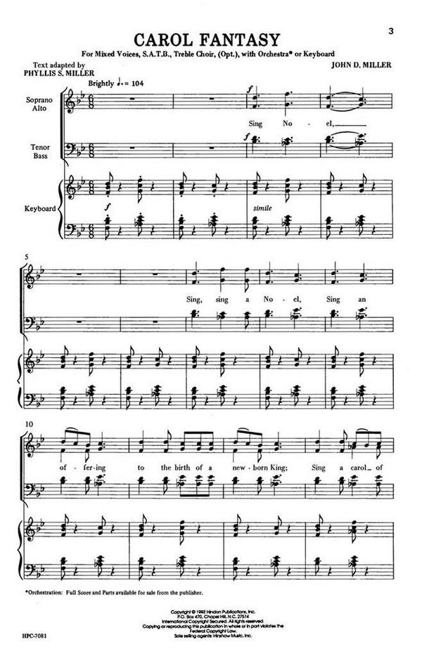 Carol Fantasy&nbsp;&nbsp;SATB and Keyboard&nbsp;&nbsp;Chorpartitur