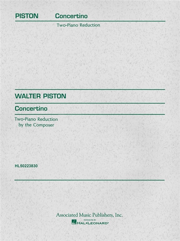 Walter Piston, Concertino (1937)&nbsp;&nbsp;Piano, 4 Hands&nbsp;&nbsp;Buch