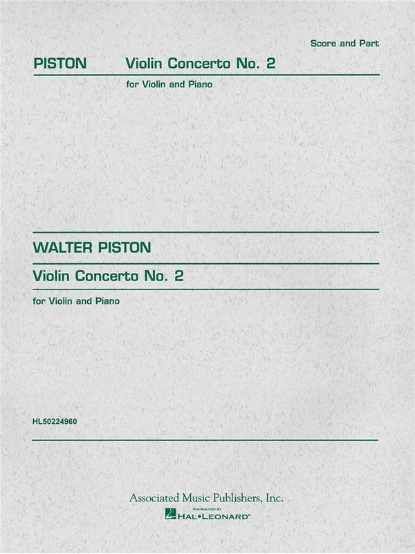 Walter Piston, Violin Concerto No.2&nbsp;&nbsp;Violine und Klavier&nbsp;&nbsp;Buch