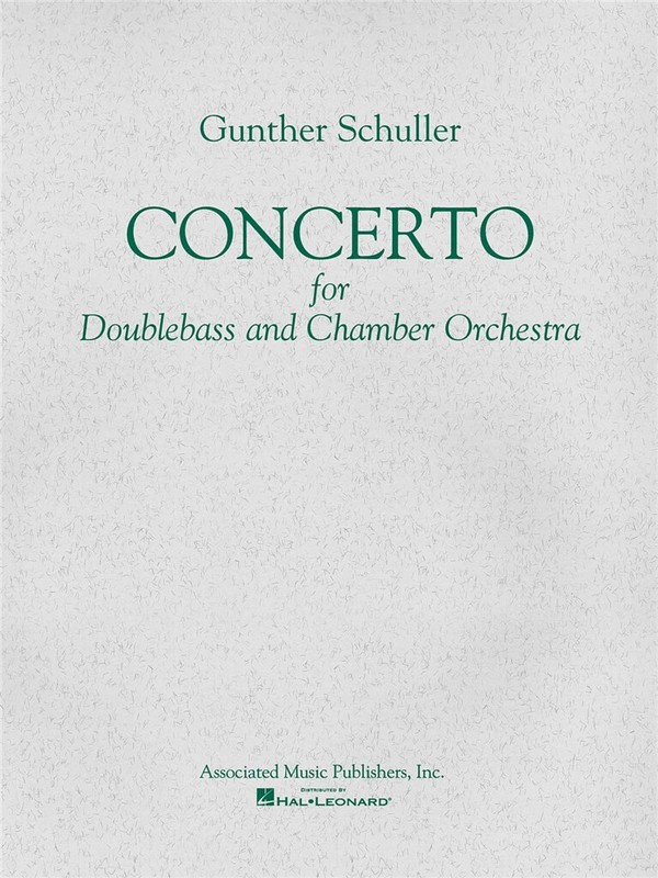 Gunther Schuller, Concerto  Double Bass and Piano  Buch