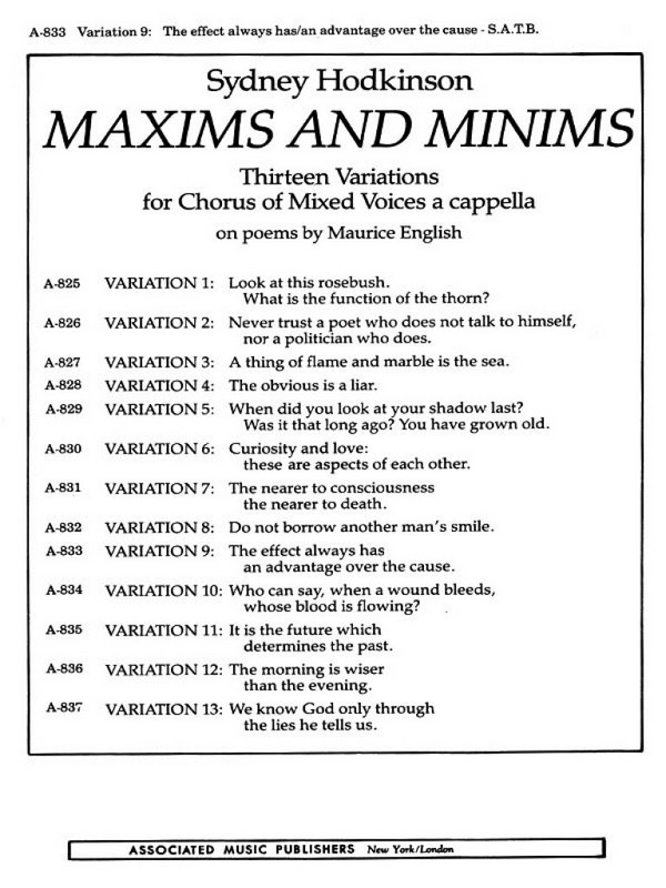 Effect Always Has  SATB  Chorpartitur