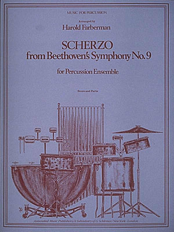 Ludwig van Beethoven, Scherzo from Beethoven's Ninth Symphony  Percussionensemble  Partitur + Stimmen