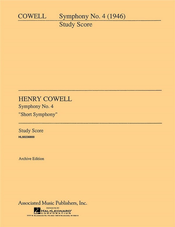Symphony no. 4 'Short Symphony' (1946)  for orchestra  study score