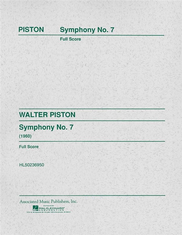 Walter Piston, Symphony No.7&nbsp;&nbsp;Orchestra&nbsp;&nbsp;Partitur