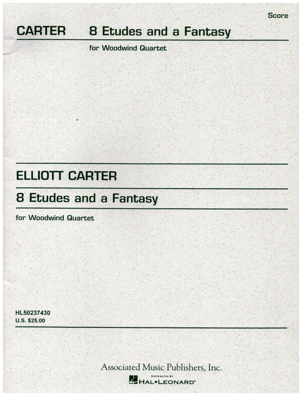 8 Etudes and a Fantasy  for flute, oboe, clarinet and bassoon  score