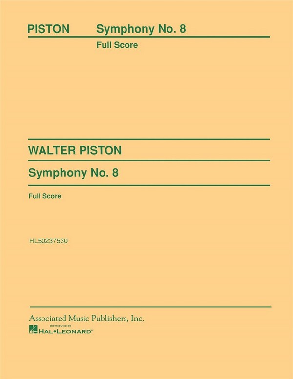 Walter Piston, Symphony No.8&nbsp;&nbsp;Orchestra&nbsp;&nbsp;Partitur
