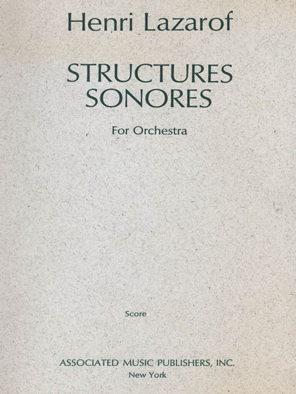 Henri Lazarof, Structures Sonores (1968)  Orchestra  Partitur