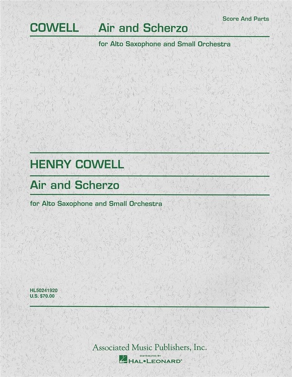 Henry Cowell, Air and Scherzo  Alto Saxophone and Chamber Orchestra  Stimmen-Set