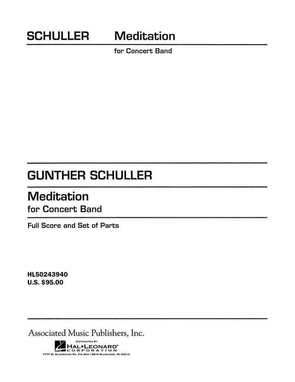 Gunther Schuller, Meditation for Concert Band  Concert Band  Partitur + Stimmen