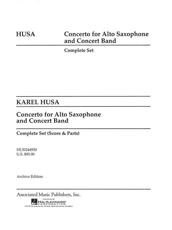 Karel Husa, Concerto for Alto Saxophone and Concert Band  Concert Band and Alto Saxophone  Partitur + Stimmen