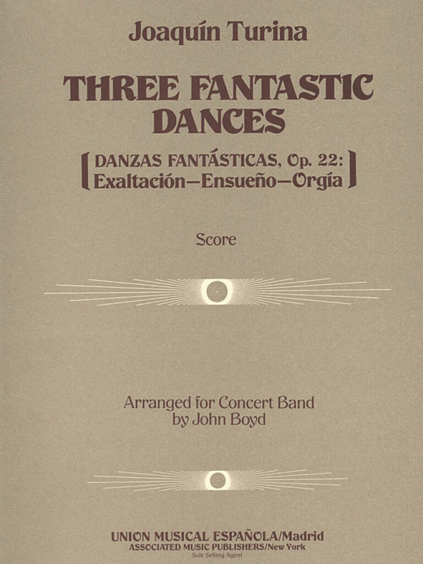Joaquín Turina, 3 Fantastic Dances, Op. 22  Concert Band  Partitur + Stimmen
