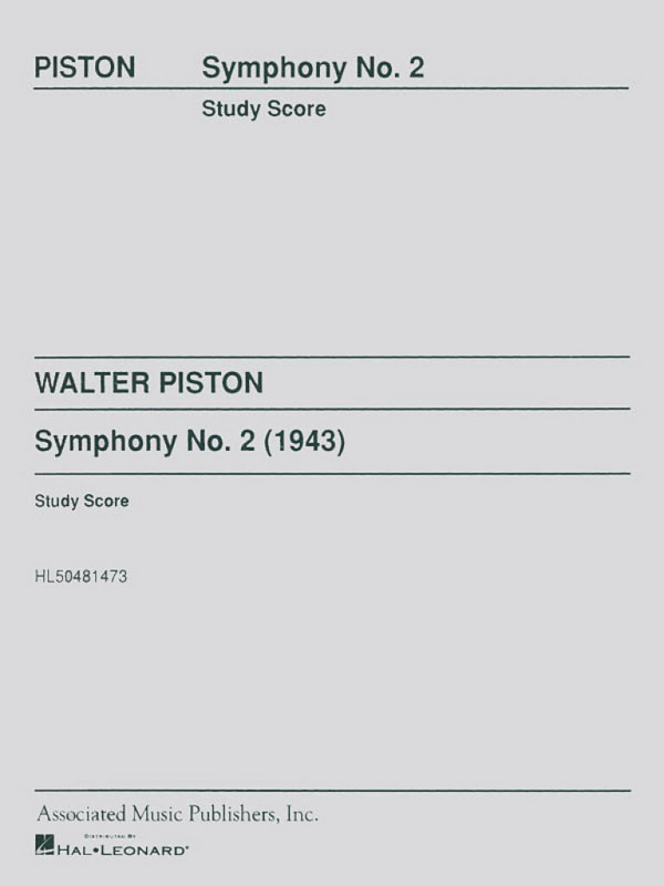 W Piston, Symphony No. 2&nbsp;&nbsp;Orchestra&nbsp;&nbsp;Studienpartitur