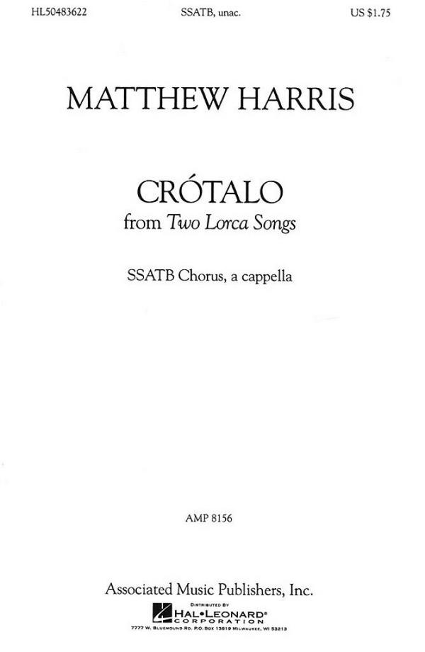 Matthew Harris, Crótalo  SSATB a Cappella  Chorpartitur