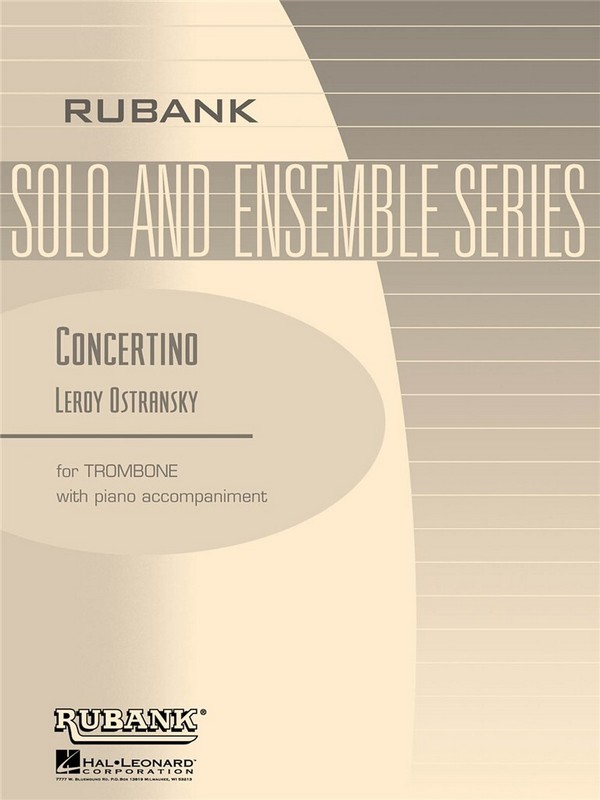 Leroy Ostransky, Concertino for Trombone and Piano&nbsp;&nbsp;Posaune&nbsp;&nbsp;Buch