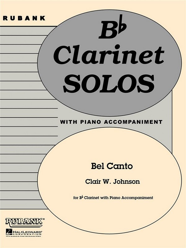 Clair W. Johnson, Bel Canto  Klarinette und Klavier  Buch