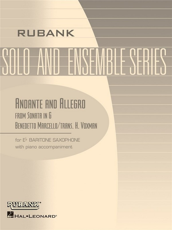 Benedetto Marcello, Andante and Allegro ( from Sonata in G )  Baritone Saxophone  Buch