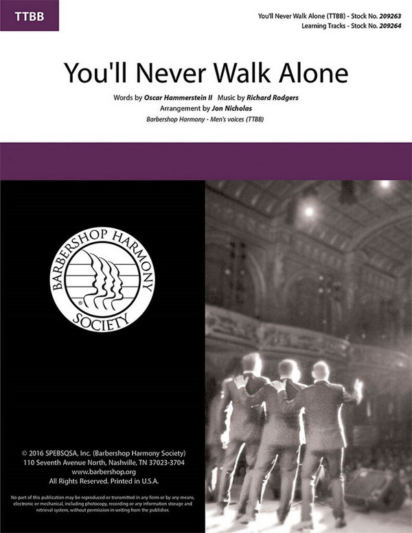 You'll Never Walk Alone&nbsp;&nbsp;for male choir (TTBB) a cappella&nbsp;&nbsp;score